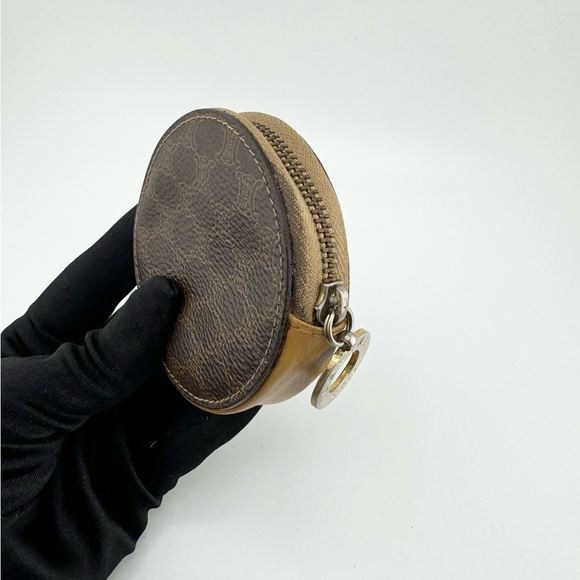 Celine Macadam Zip Coin Pouch Round with Zipper Pull - Picture 2 of 10